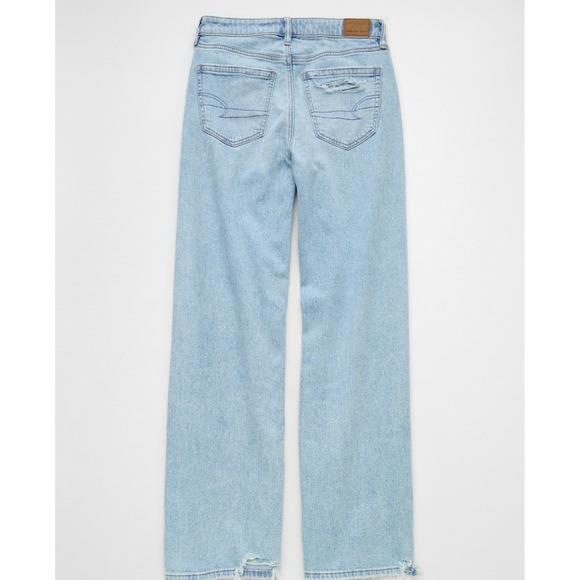 American Eagle Dreamy Drape Wide Leg Jeans Womens 12 Blue Super High Rise - Picture 4 of 13